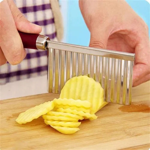 Potato Wavy Slicing Cutting Sharped Stainless Steel Knife For Kitchen Use
