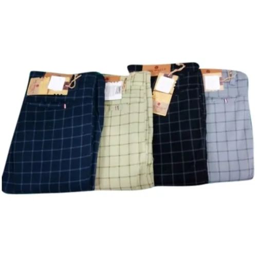 Uni Color Checked Mens Trousers