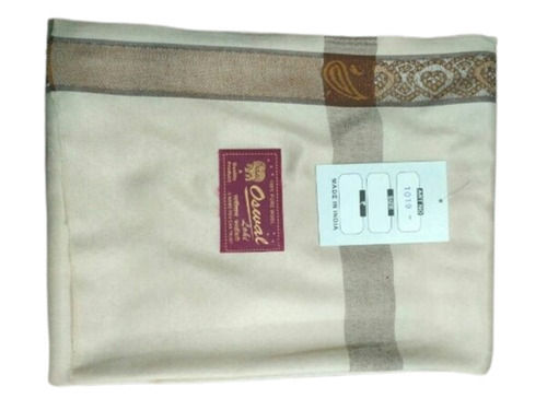 Cream Cotton Fabric Border Shawls