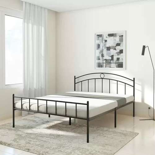 घर के लिए डिज़ाइनर ब्लैक फ़िनिश हैंडमेड स्टील सिंगल और डबल बेड
