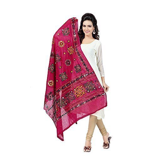 Casual/formal Ladies Unstitched Embroidery Red Cotton Dupatta