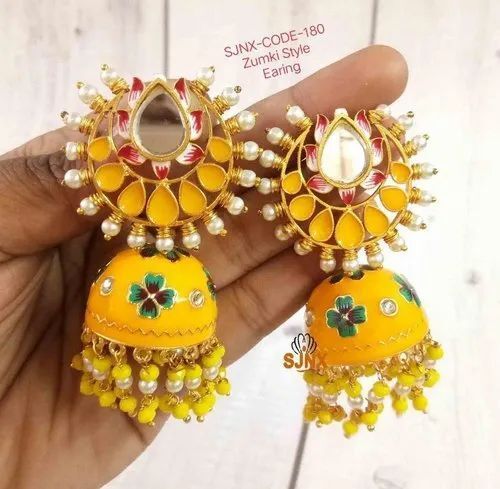 Fancy Design Jhumka Earrings For Women Jewellery With 80Gm Weight Light Source: Yes