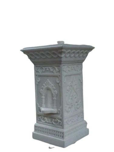 White Marble Carving Tulsi Pot