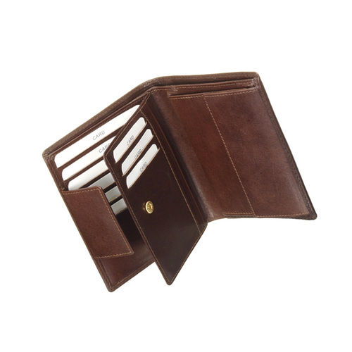 Mens Stylish Dark Brown Folding Leather Wallets With Extra Card Slots Application: Industrial