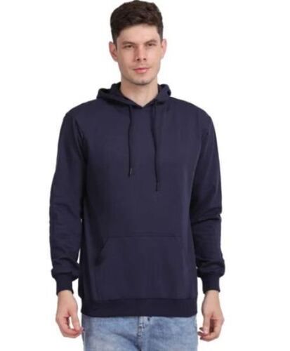 Multi Color Full Sleeves Cotton Fabric 300 Gsm Hooded Neck Men's Plain T-shirts