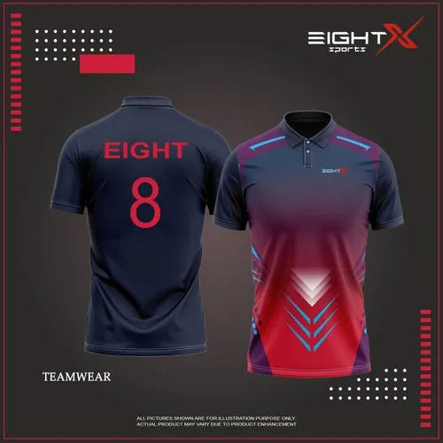 Round Neck Half Sleeves Breathable Mens Printed Cricket T Shirt at