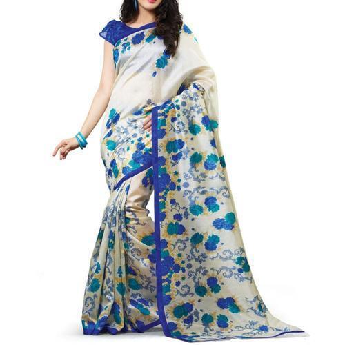 100% Pure And Soft Cotton Material Floral Printed Formal Wear Saree