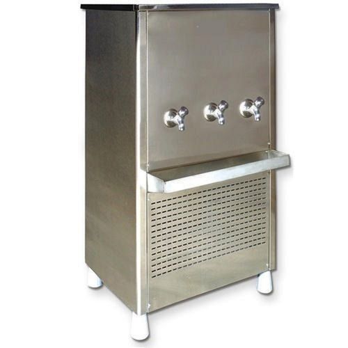 66.5x48x121 Cm Rectangular Three Valve Polished Stainless Steel Drinking Water Cooler