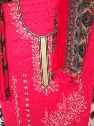 Breathable Comfortable Modern Design Light Weight Printed Cotton Unstitched Salwar Suit