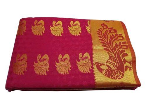 Lightweight Traditional Wear Embroidered Work Cotton Silk Material Sarees