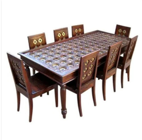 Long Lasting And Strong Termite Proof Teak Wood Eight Seater Dining Table Sets 