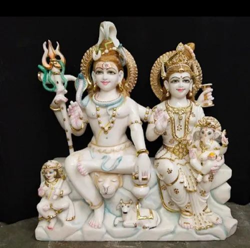 Marble Shiv Shankar Parvati Statue For Home And Temple Length: 3  Meter (M)