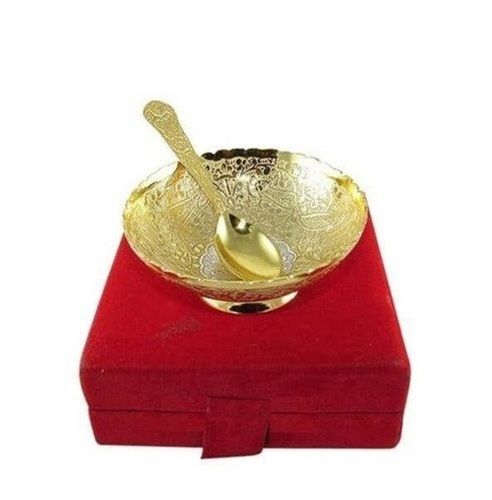 Metal Peacock Bowl Silver And Gold