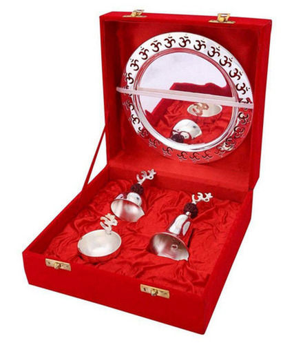 Water Resistance Pooja Thali Silver Plated