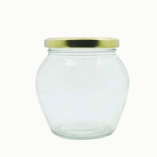 Round Silicon Lid Transparent Toughened Glass Jar For Storage
