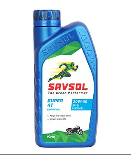 White Savsol Super 4T Two Wheeler Motorcycle 20W-40 Lubricating Oil For Boosts Engine Life