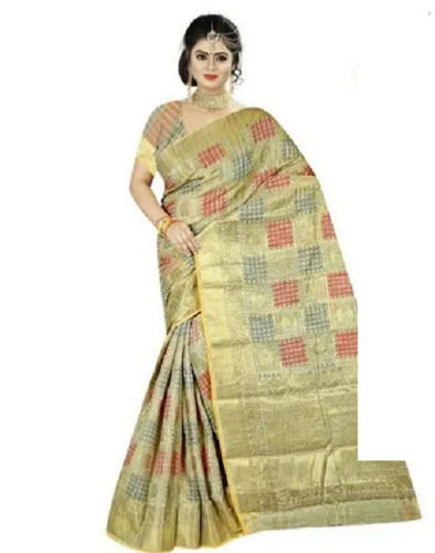 Skin Friendliness Elegant Look Eye Catching Look Party Wear Printed Butter Silk Saree