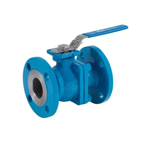 150 Mm Two Piece Flanged Ball Valve - Color: Blue