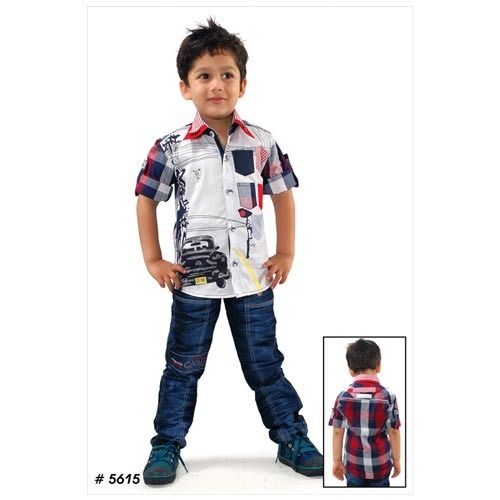 Casual Wear Boy Color Fastness Shirt Jeans Set, Comfortable To Wear