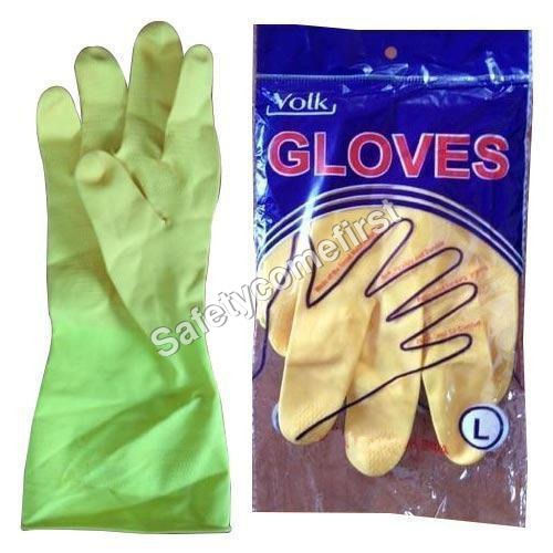 Comfortable Fit Full Finger Plain Rubber Hand Gloves For Safety Purpose