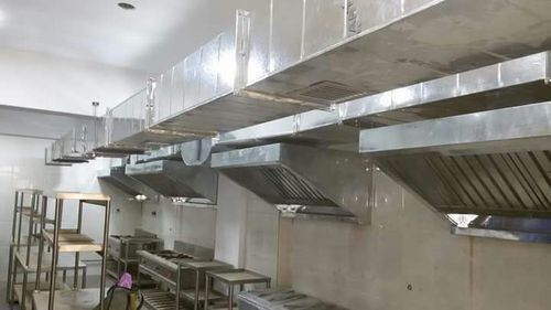 Commercial Stainless Steel Kitchen Exhaust Hood With Duct