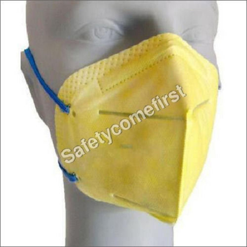 Easy to Carry Plain Yellow Dust Mask with Wear Type Elastic Band