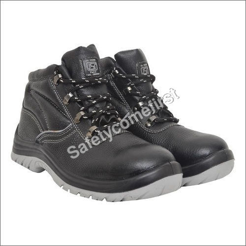 Pu Hillson Rockland Chemical Resistant Black Leather High Ankle Safety Shoes