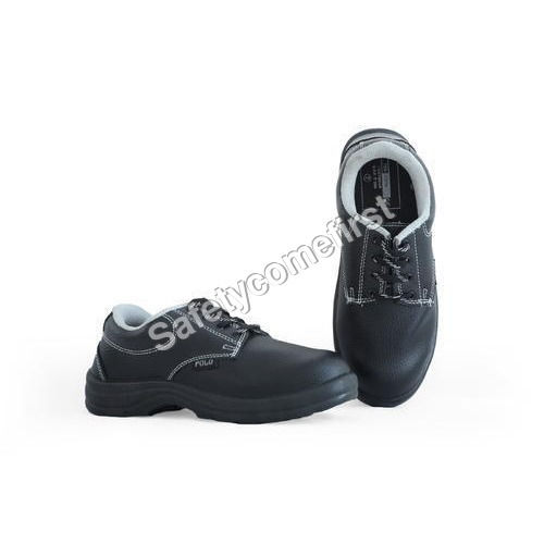 Polo Industrial Black Anti-Skid Low Ankle Leather Safety Shoes