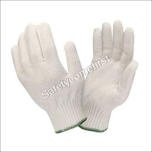 Reusable Full Finger Cotton Knitted Hand Gloves for Material Handling