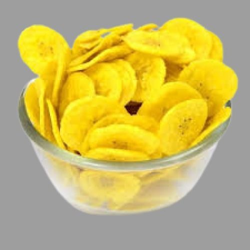 100% Natural And Healthy Yellow Round Shape Salty Taste Fried Banana Chips Application: Agriculture