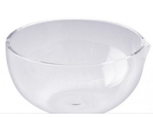 24 Inch Floor Mounted Round Bathroom Glass Wash Basin With Chrome Finish