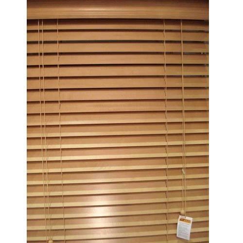 Iron 4 To 6 Feet Height Plain Brown Color Wooden Venetian Blinds For Home And Office Uses