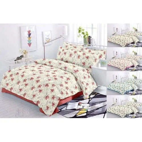 Breathable Printed Machine Washable Flower Print Cotton Bed Sheet