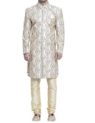 Printed Patten Full Sleeves Traditional Rayon Designer Sherwani For Men'S