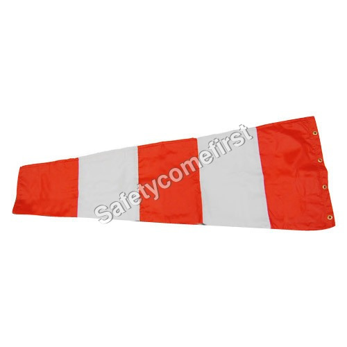 Reflective Reusable Waterproof Fire Retardant Windsock - 6 Feet Red and White | Ideal for Airport, Helipad, and Hospital Wind Speed and Direction Indication