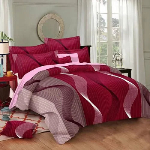 Multicolor Soft Breathable Comfortable Two Pillow Case Fancy Printed Cotton Double Bed Sheets