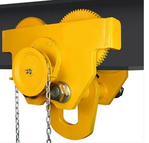 Yellow 230 Volt 200 Kg Paint Coated Mild Steel Electric Chain Trolley Hoist