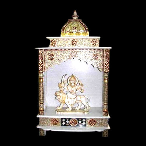 Decorative Mini Handcrafted Marble Hindu Mandir (Temple) For Home