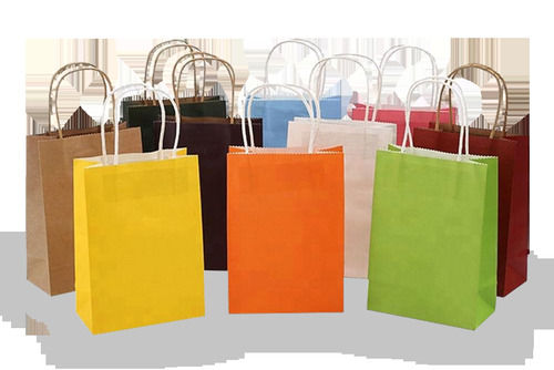 Stainless Steel Disposable Colorful Kraft Paper Carry Bag For Shopping Use