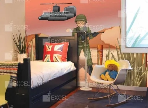 काला 0.38 मिमी मोटा क्षैतिज आकार और अनुकूलित पीवीसी बच्चों के वॉल पेपर