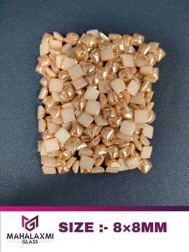 8x8mm Square Golden Ceramic Glass Beads