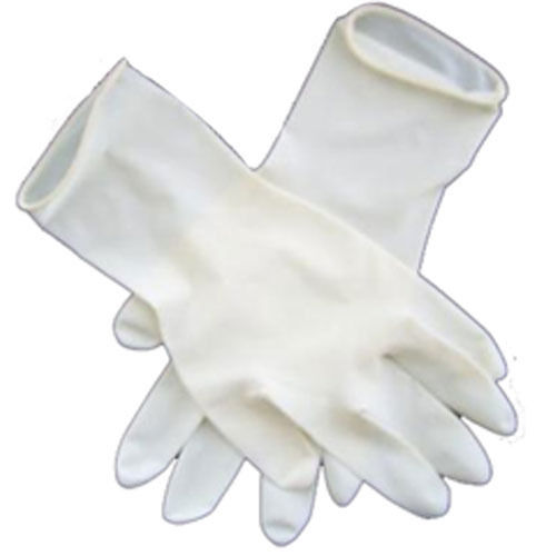 Disposable White Plain Full Finger Rubber Latex Hand Gloves