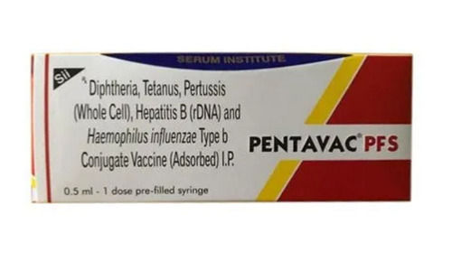 Pentavac PFS Diphtheria, Tetanus, Pertussis (Whole Cell), Hepatitis B(rDNA) and Haemophilus Infuenzae Type B Conjugate Vaccine (Adsorbed) IP