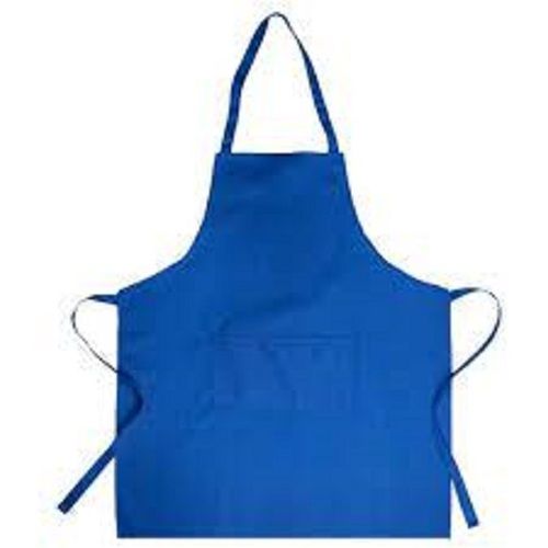 Plain Blue Cotton Washable Apron For Kitchen