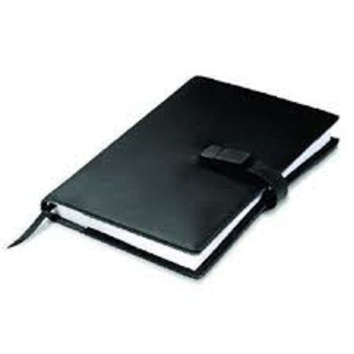 Single Ruled Black Modern Style Square Leather Binding Notebook