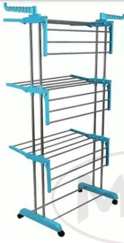 LIVINGBASICS Cloth Drying Stand Rust-Free Stainless Steel & ABS 2 Laye