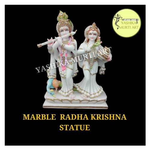 Semi-Automatic Marble Lord Radha Krishna Idols For Worship And Temple With 12 - 48 Inch Size