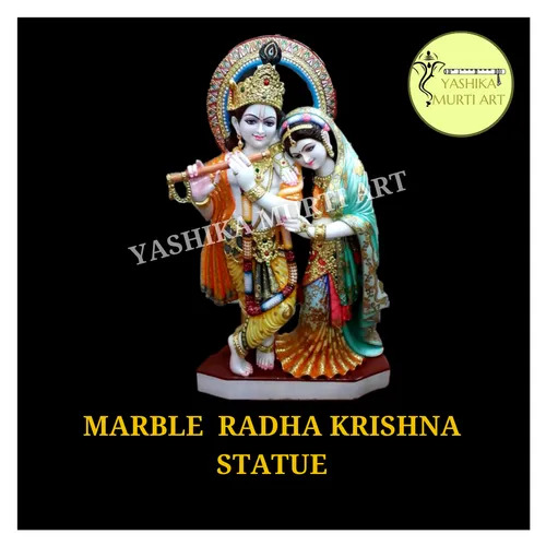 Marble Radha Krishna Jugal Jodi Statue For Worship And Temple With 12 - 48 Inch Size