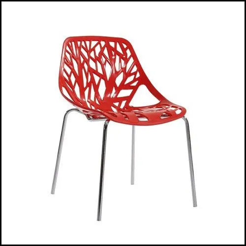 Red And Silver Stainless Steel And Plastic Novella Cafe Chair Application: Ac/Motor