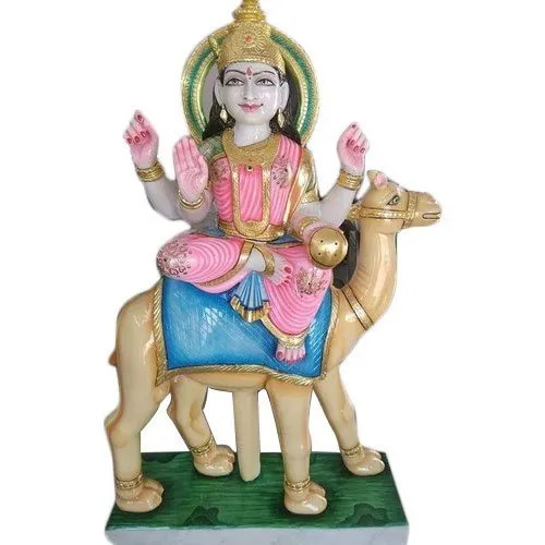 Dasha Maa Marble Statue - 12-36 Inch, Multi Color Glossy Finish | Handmade Carving, Eco-Friendly, Attractive Religious Art